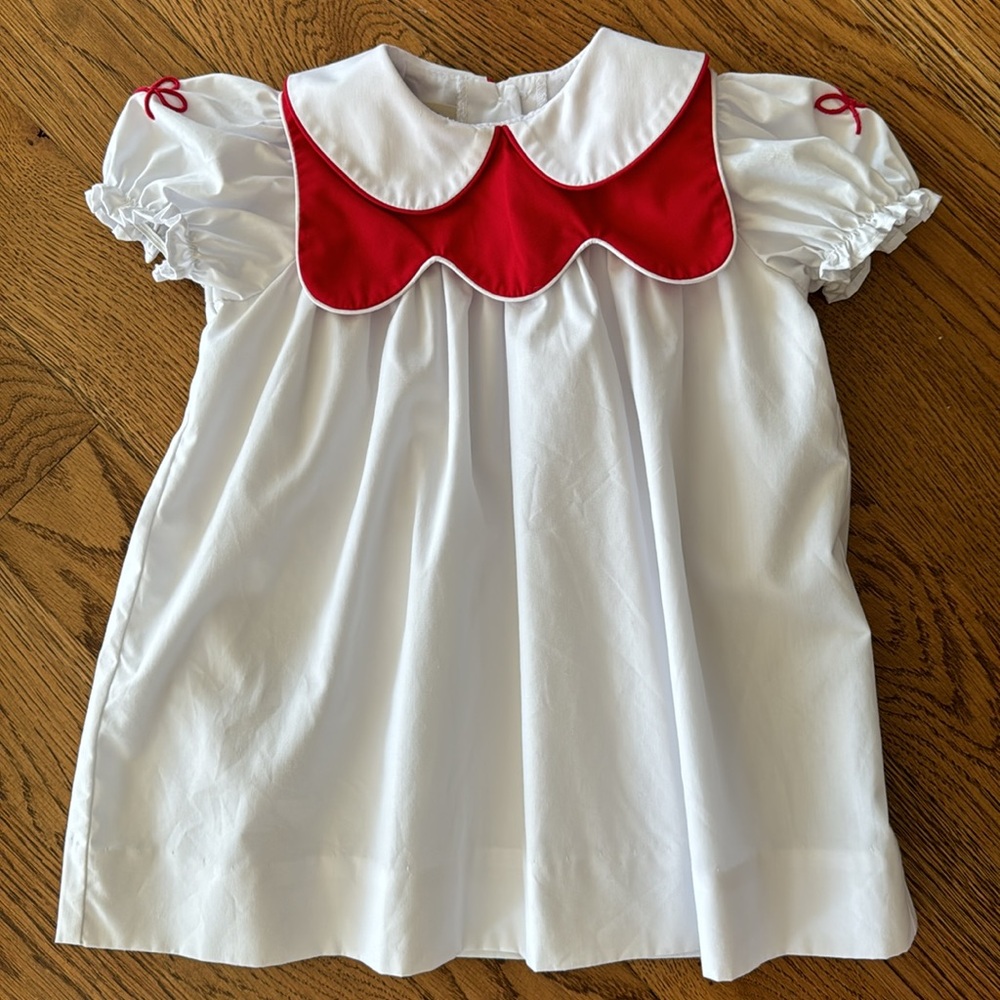 The Beaufort bonnet company Darling Red Bow Sleeve Dress ♥️👶🏻👣 12/18 months